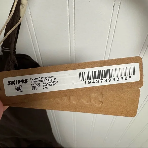 Skims Everyday Sculpt Open Bust Catsuit Espresso XXS - Picture 7 of 8